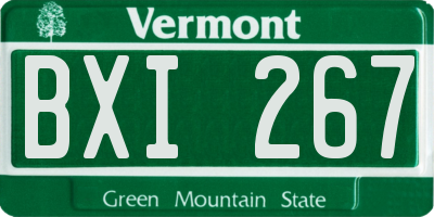 VT license plate BXI267