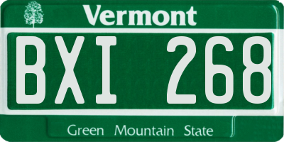 VT license plate BXI268