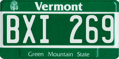 VT license plate BXI269