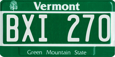 VT license plate BXI270