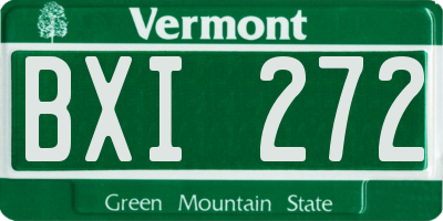 VT license plate BXI272