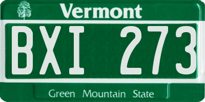 VT license plate BXI273