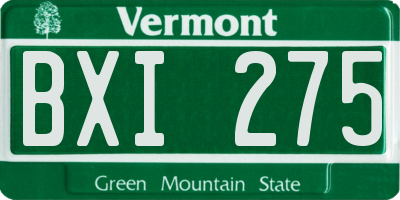 VT license plate BXI275