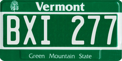 VT license plate BXI277