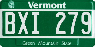 VT license plate BXI279