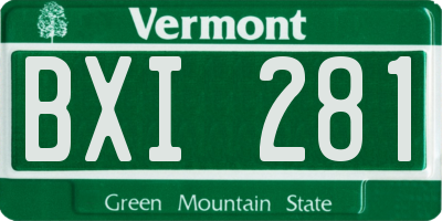 VT license plate BXI281