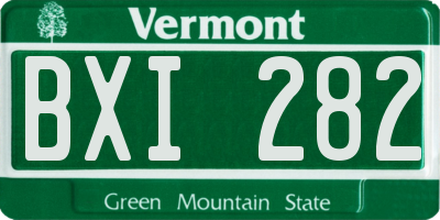 VT license plate BXI282