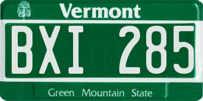 VT license plate BXI285