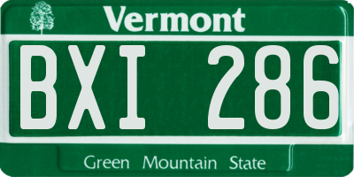 VT license plate BXI286