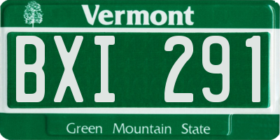 VT license plate BXI291