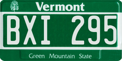 VT license plate BXI295