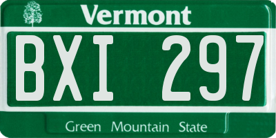 VT license plate BXI297