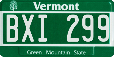 VT license plate BXI299