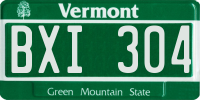 VT license plate BXI304