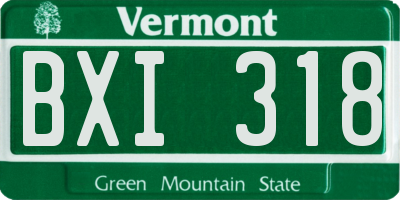 VT license plate BXI318