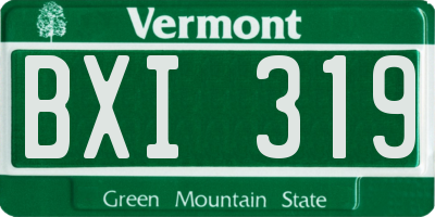 VT license plate BXI319