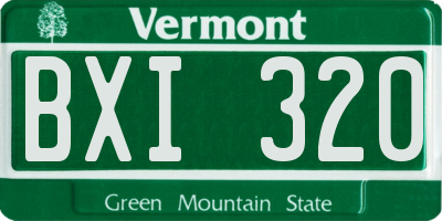 VT license plate BXI320