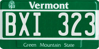 VT license plate BXI323