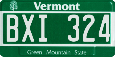 VT license plate BXI324
