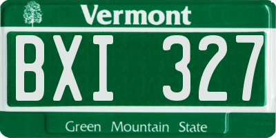 VT license plate BXI327