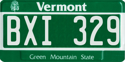 VT license plate BXI329