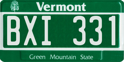 VT license plate BXI331