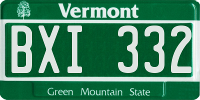 VT license plate BXI332