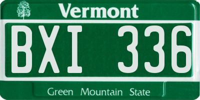 VT license plate BXI336