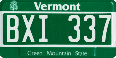 VT license plate BXI337