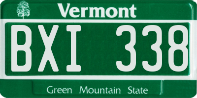 VT license plate BXI338