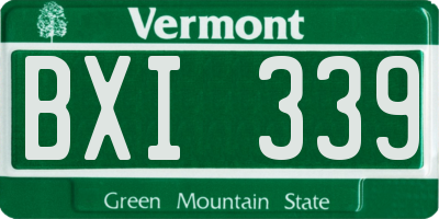 VT license plate BXI339