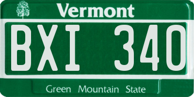 VT license plate BXI340