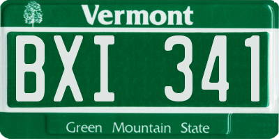 VT license plate BXI341