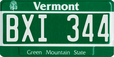 VT license plate BXI344