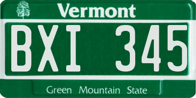 VT license plate BXI345