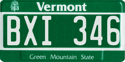 VT license plate BXI346