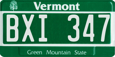 VT license plate BXI347