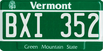 VT license plate BXI352