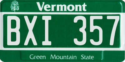 VT license plate BXI357
