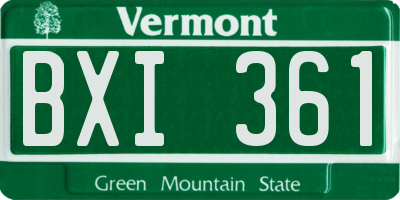VT license plate BXI361