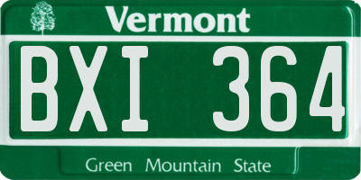 VT license plate BXI364