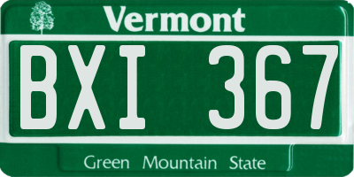 VT license plate BXI367