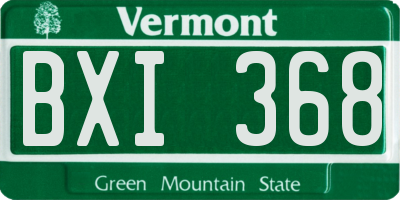 VT license plate BXI368