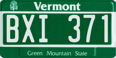 VT license plate BXI371