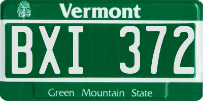 VT license plate BXI372