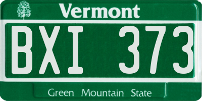 VT license plate BXI373