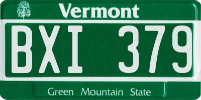 VT license plate BXI379