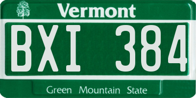 VT license plate BXI384