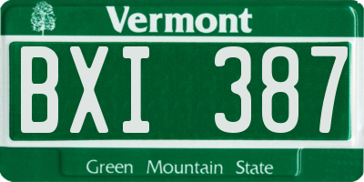 VT license plate BXI387