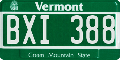 VT license plate BXI388